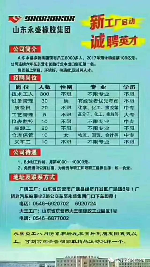 广饶最新招工信息汇总查询